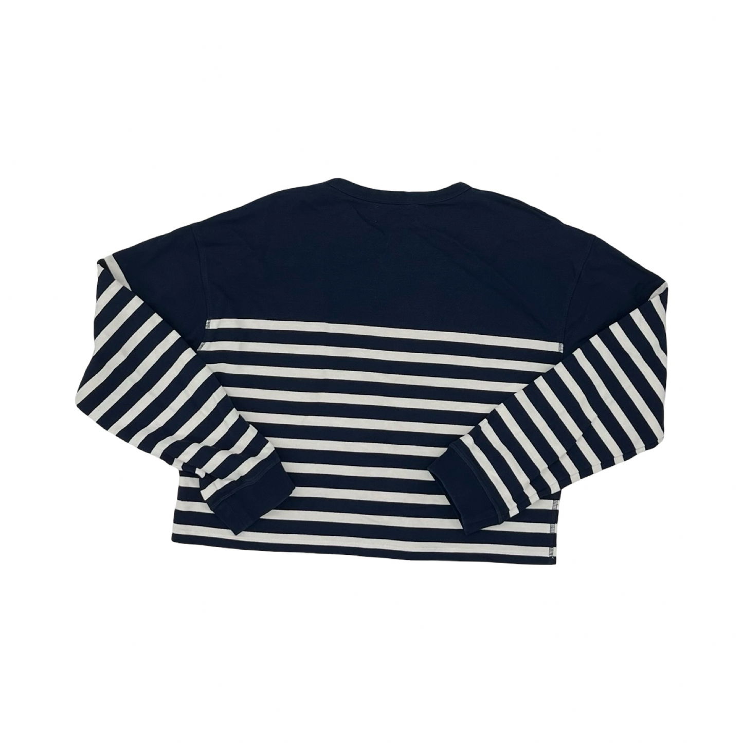 Sweatshirt Collar By Clothes Mentor In Blue & White, Size:M