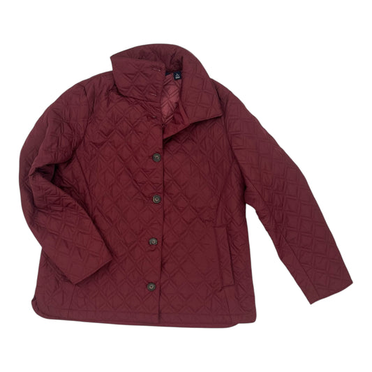 Jacket Puffer & Quilted By Lands End In Red, Size:L