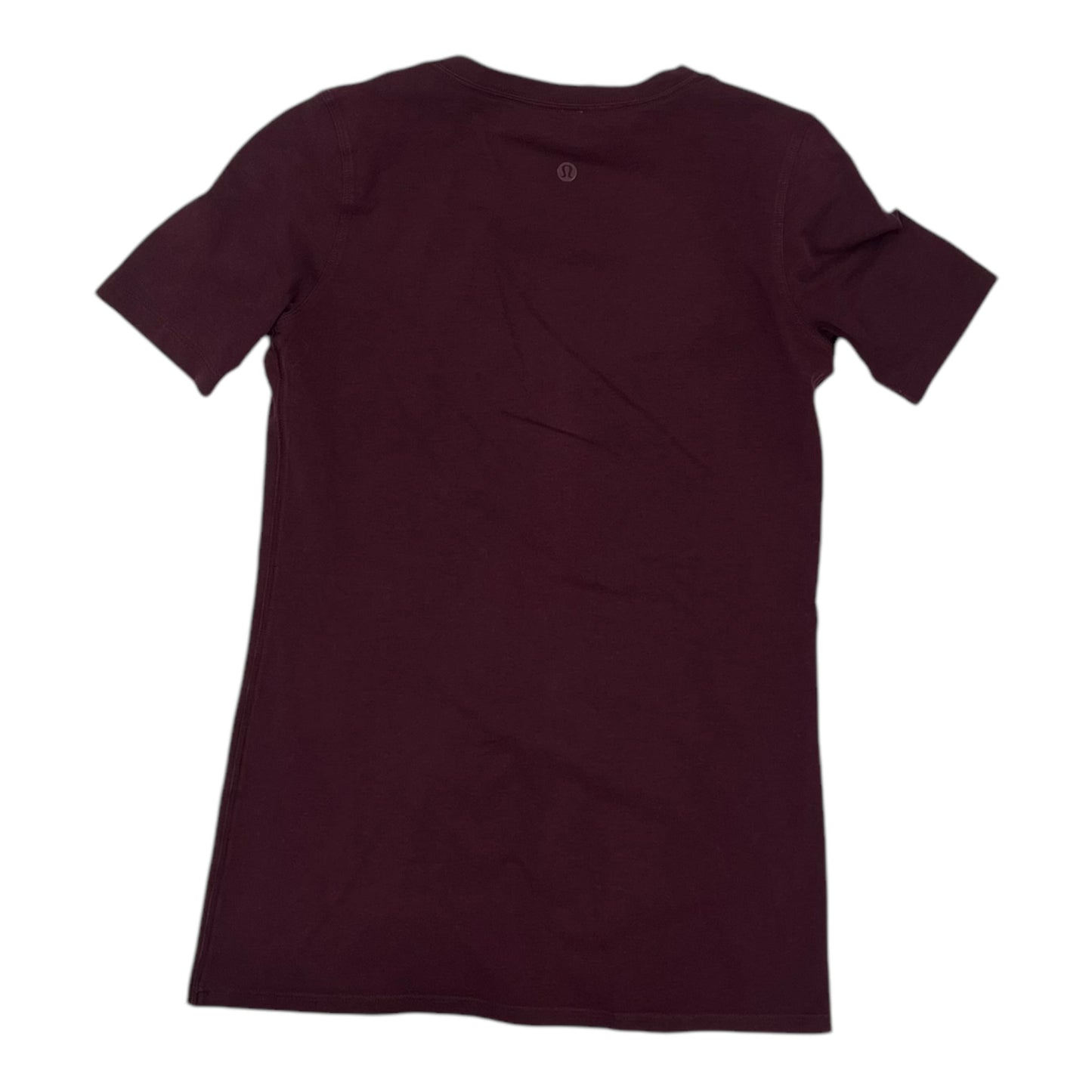 Athletic Top Ss By Lululemon In Maroon, Size:Xs