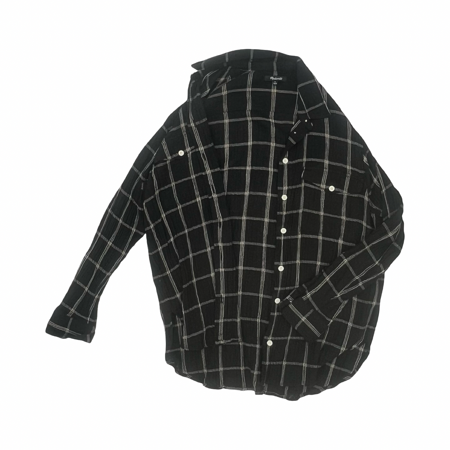 Blouse Ls By Madewell In Black & Tan, Size:M