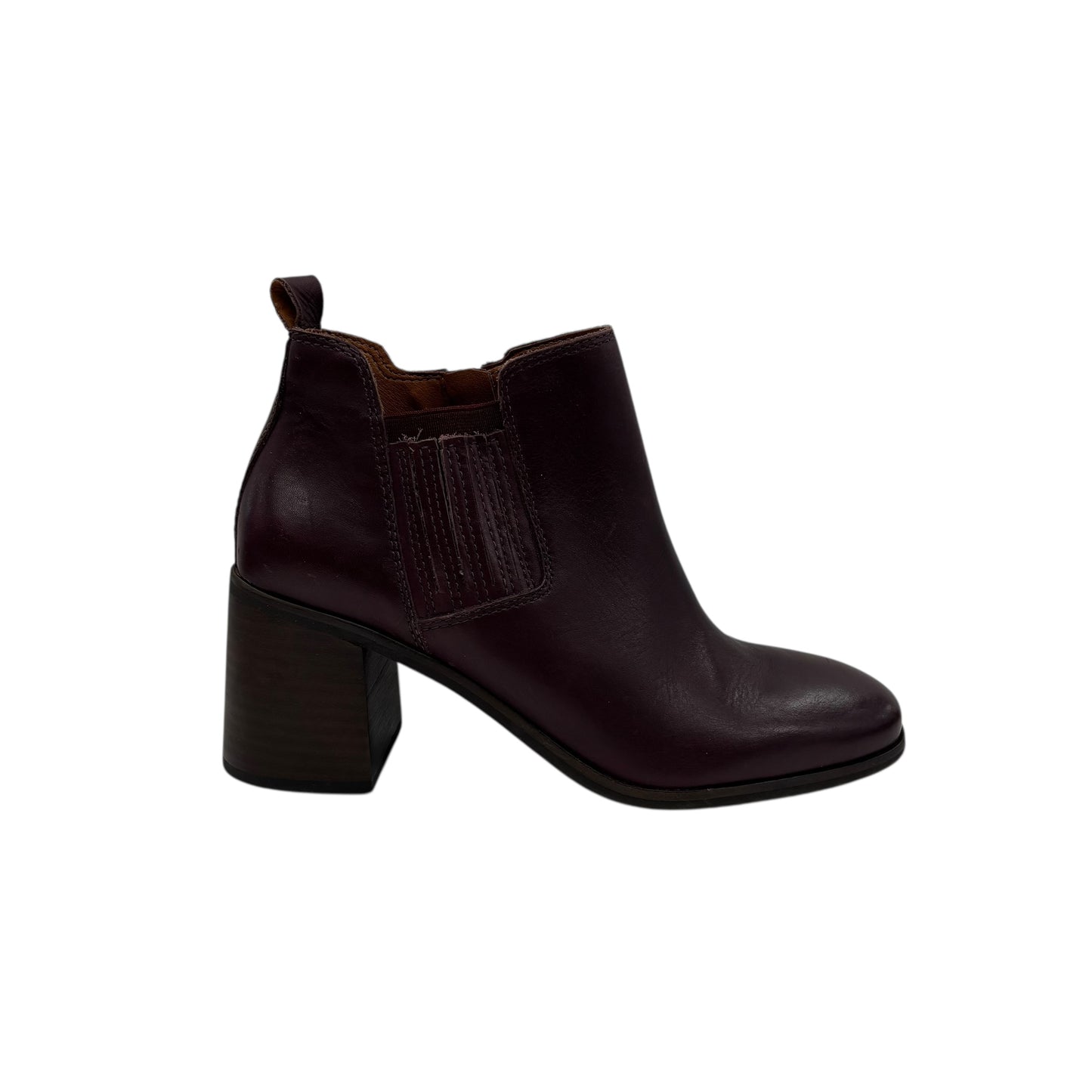 Boots Ankle Heels By Lucky Brand In Maroon, Size:8