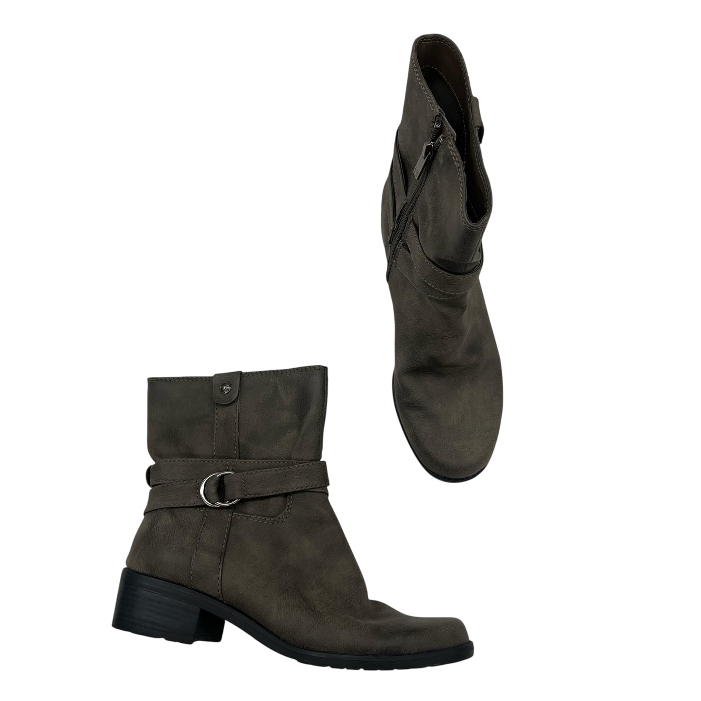 Boots Ankle Flats By Anne Klein In Taupe, Size:8