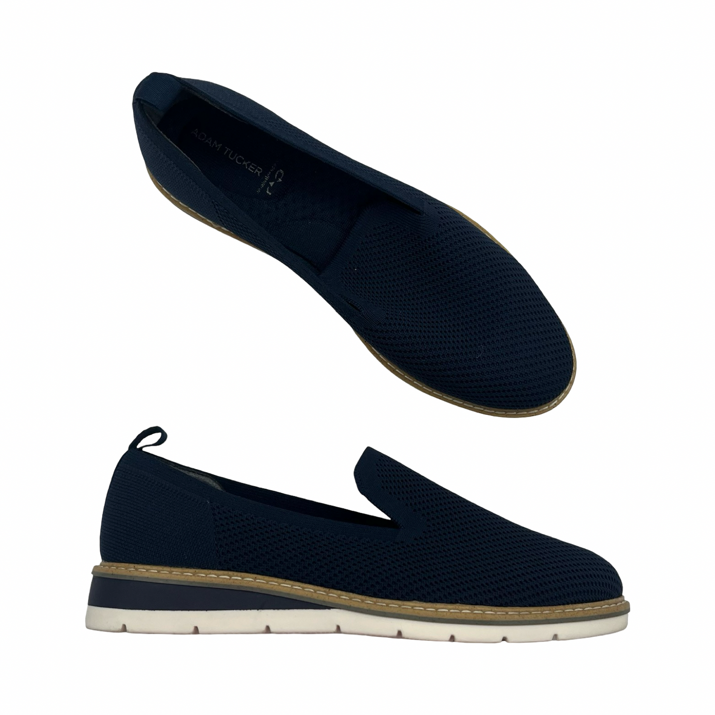 Shoes Flats By Adam Tucker In Navy, Size:6.5