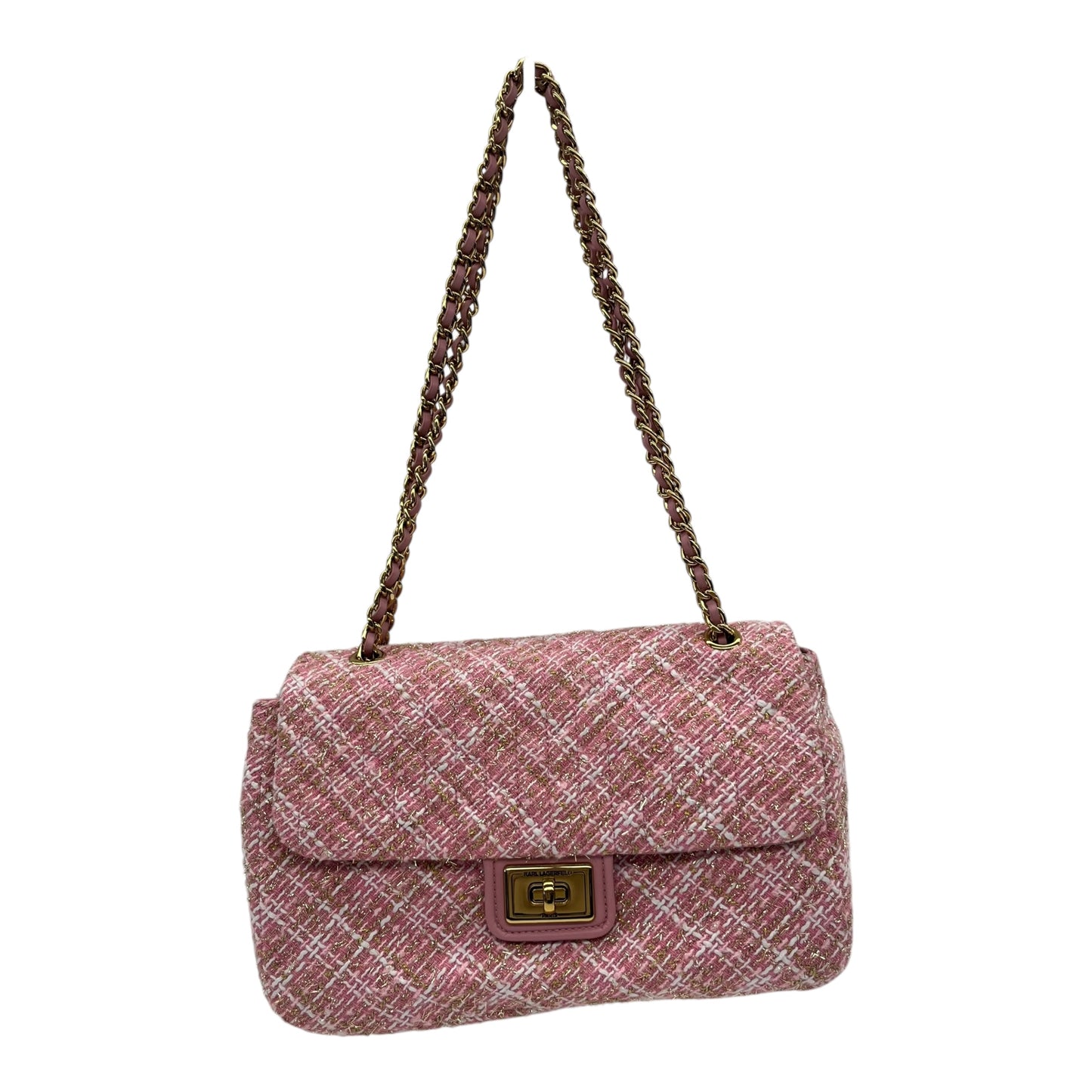 Handbag Designer By Karl Lagerfeld In Pink, Size:Medium