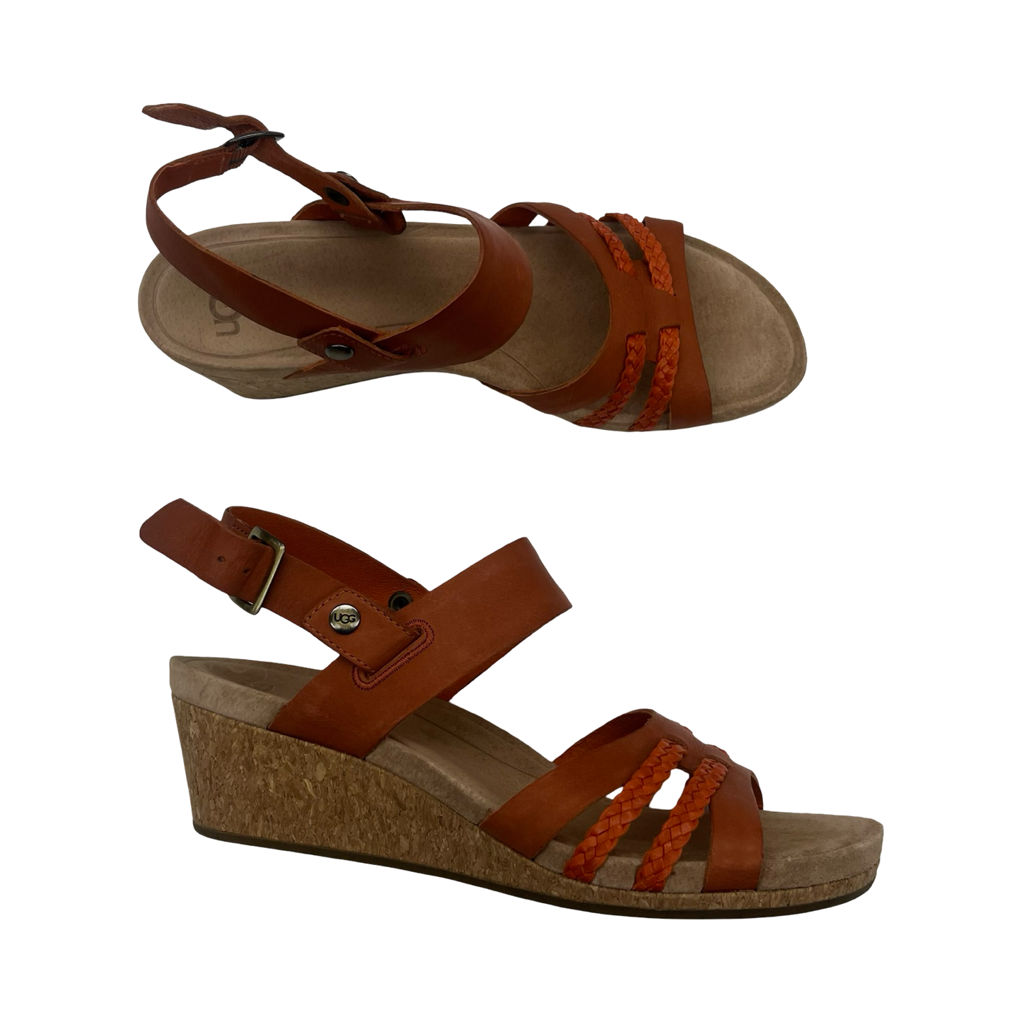 Sandals Designer By Ugg In Orange, Size:9