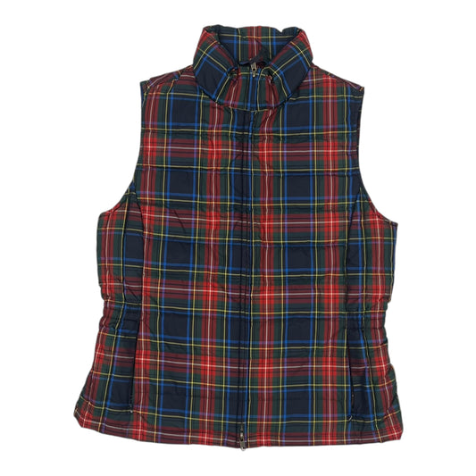 Vest Puffer & Quilted By Talbots In Plaid Pattern, Size:M