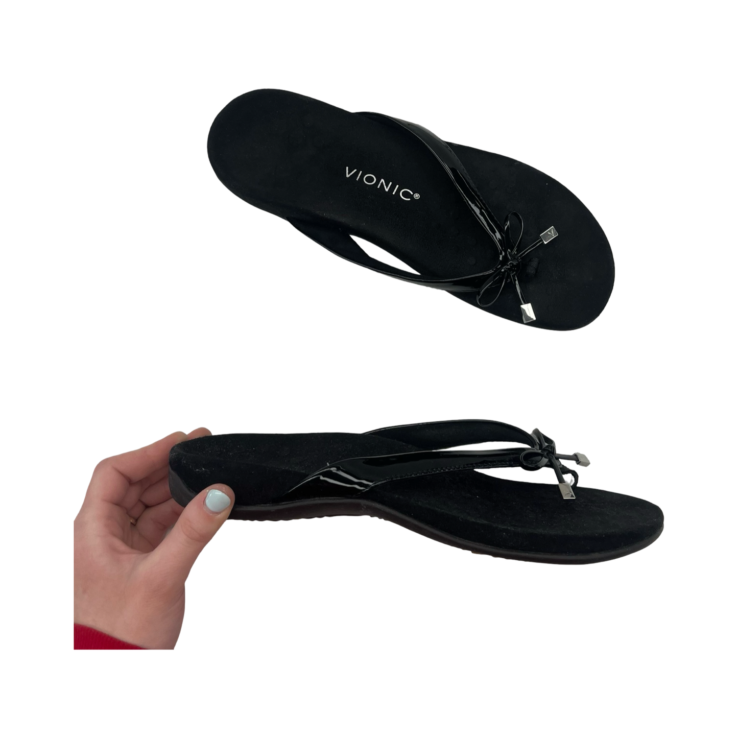 Sandals Flip Flops By Vionic In Black, Size:10