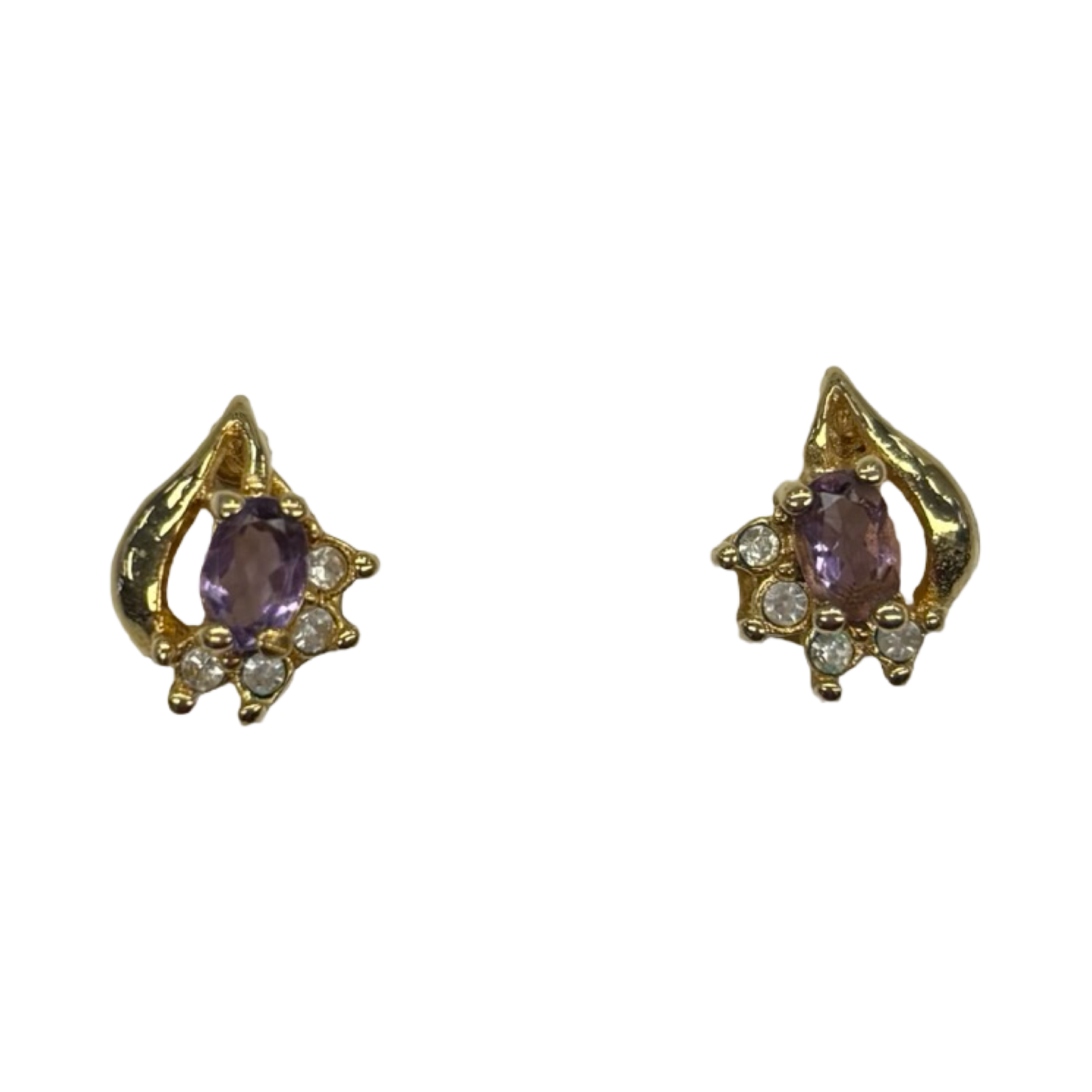 Earrings Stud By Clothes Mentor In Gold & Purple