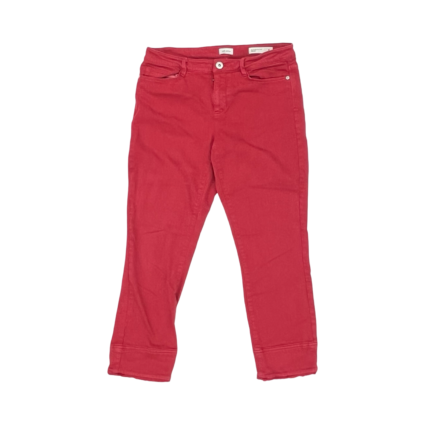Jeans Cropped By J. Jill In Red Denim, Size:6