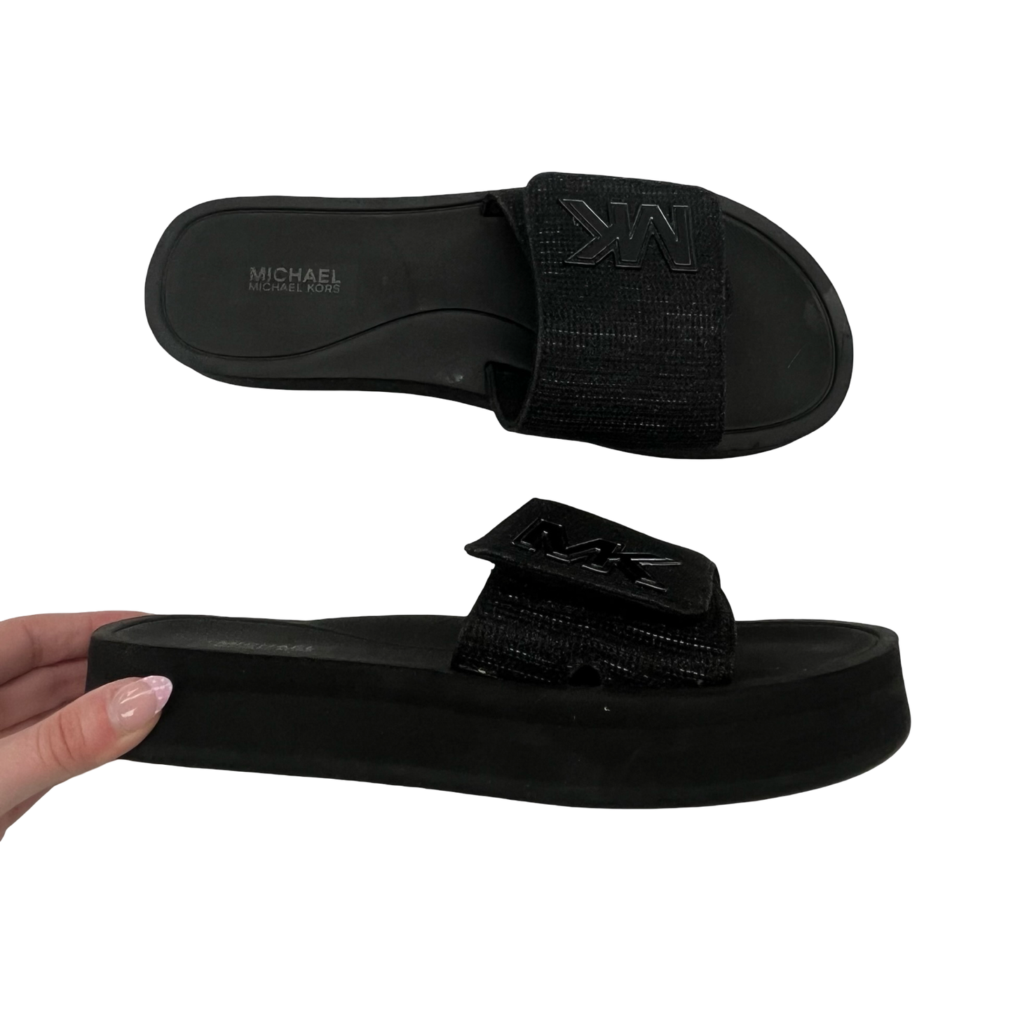 Sandals Designer By Michael Kors In Black, Size:8