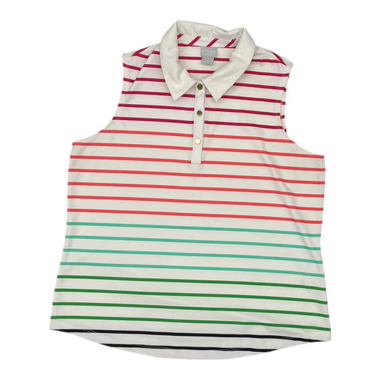 Top Sleeveless By Chicos In Striped Pattern, Size:M