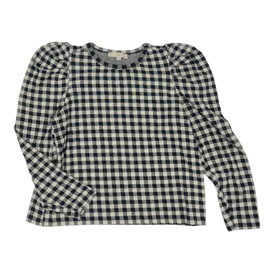 Top Ls By Loft In Blue & Cream, Size:Xlp