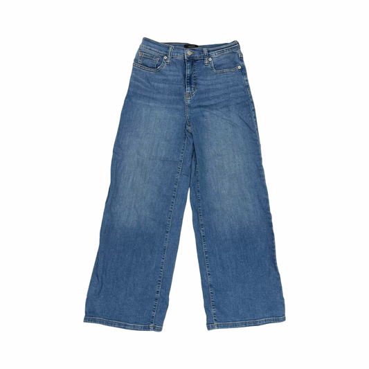 Jeans Wide Leg By Banana Republic In Blue Denim, Size:6