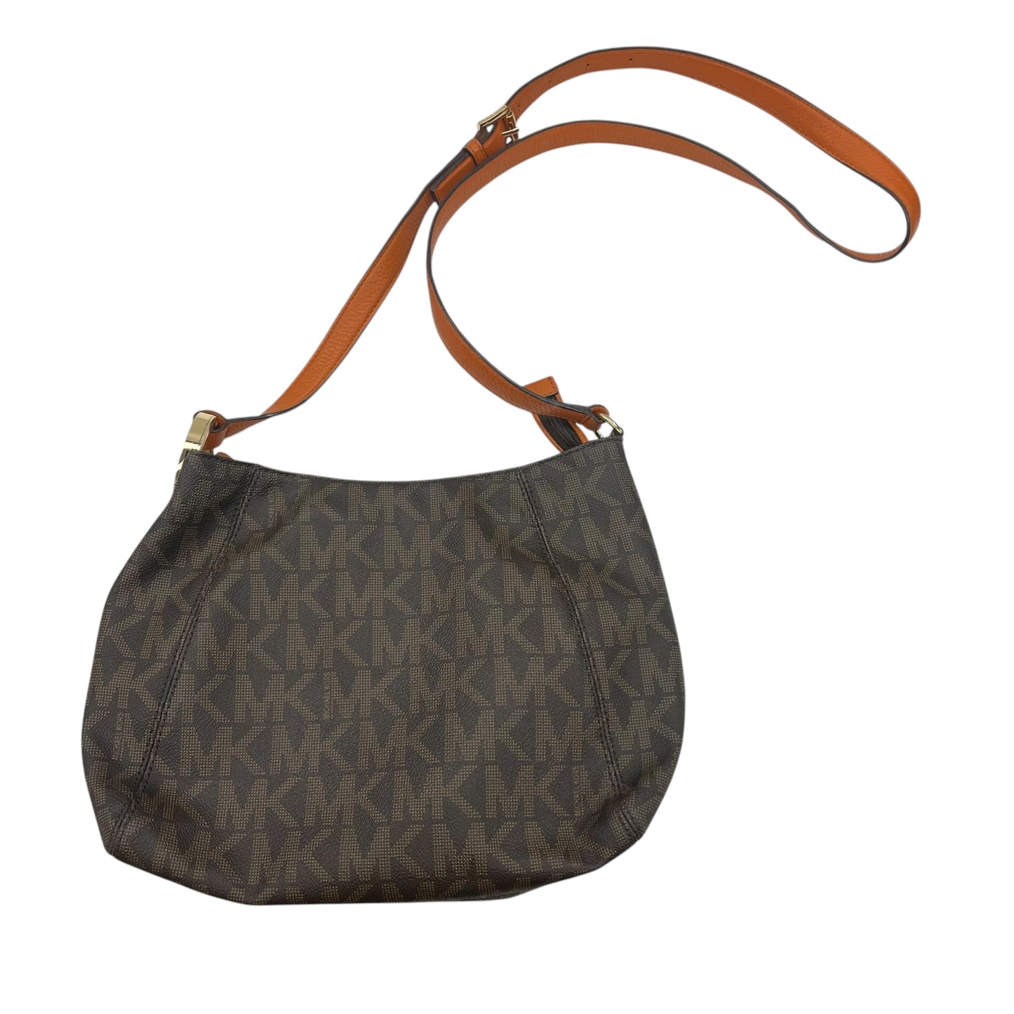 Crossbody Designer By Michael Kors In Brown & Orange, Size:Medium