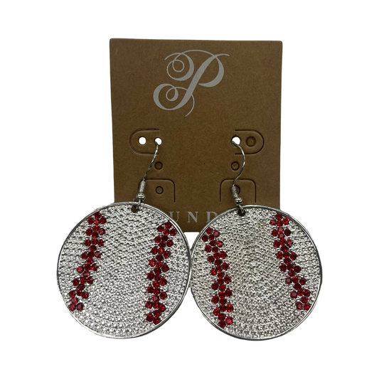 Earrings Dangle/Drop By Plunder In Red & Silver