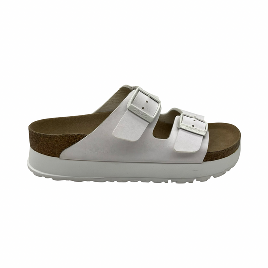 Sandals Heels Platform By Birkenstock In White, Size:5