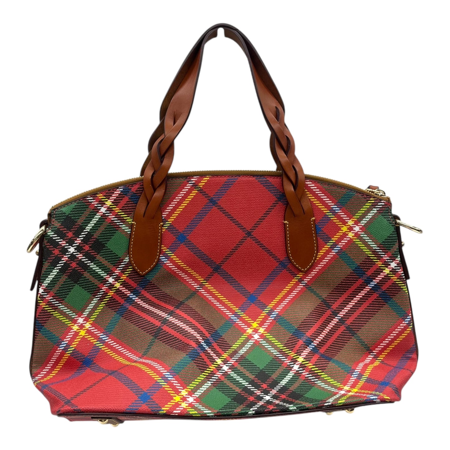 Handbag Designer By Dooney And Bourke In Plaid Pattern, Size:Medium