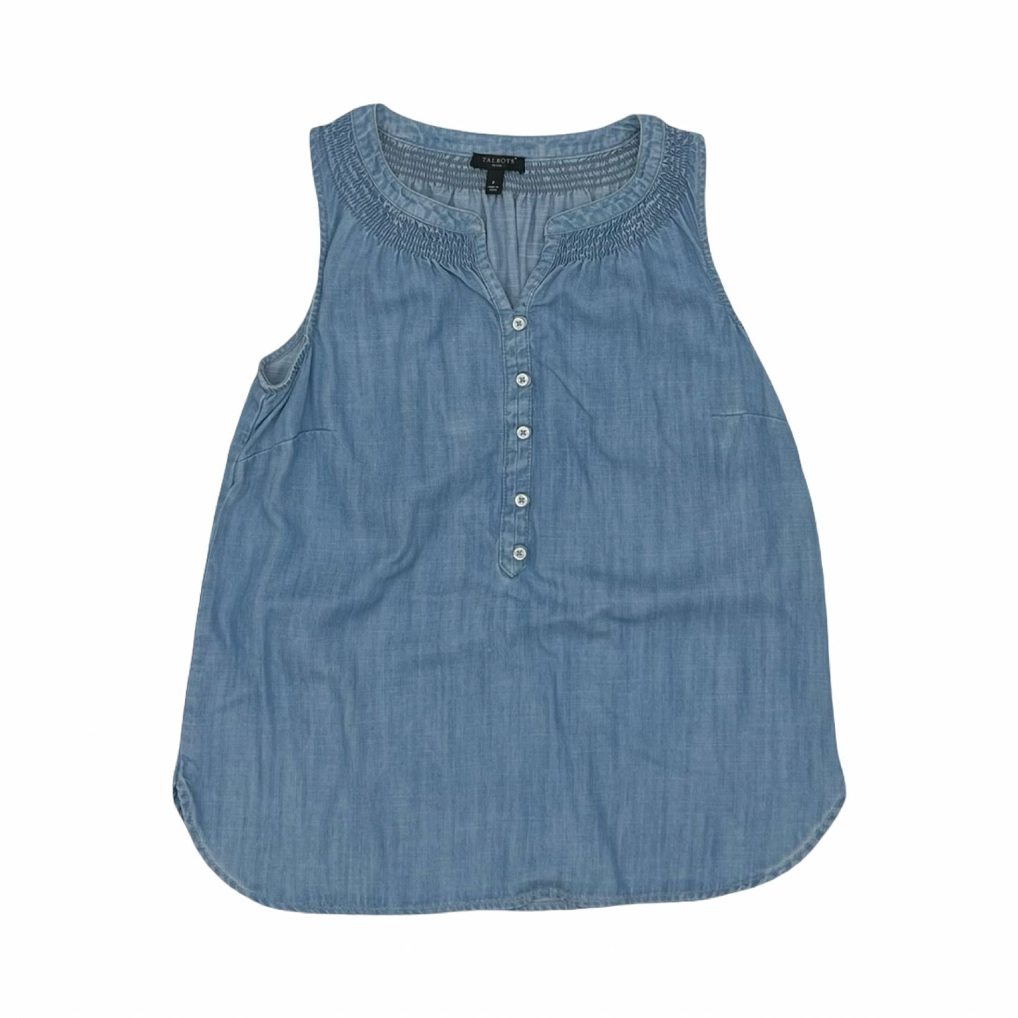 Top Sleeveless By Talbots In Blue Denim, Size:S