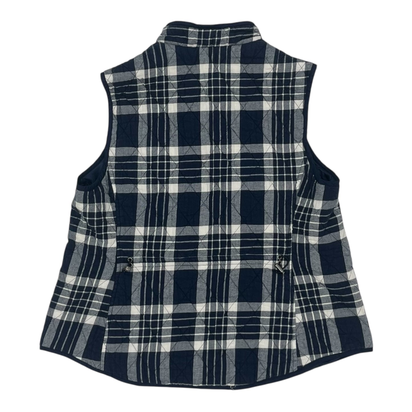 Vest Puffer & Quilted By Croft And Barrow In Blue & Cream, Size:L