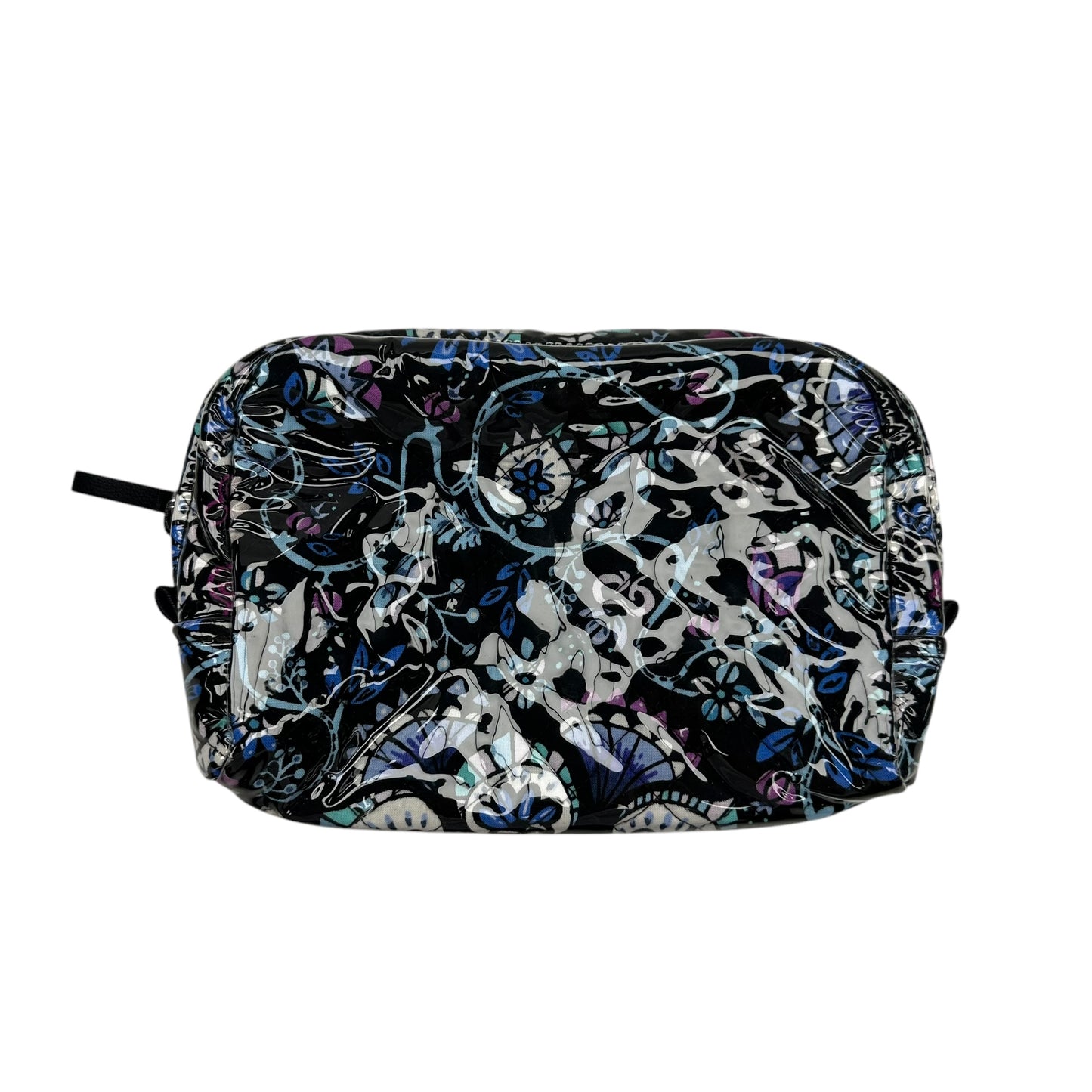 Makeup Bag By Vera Bradley In Black & Blue, Size:Medium