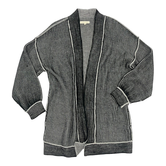 Sweater Cardigan By Clothes Mentor In Black & White, Size:M