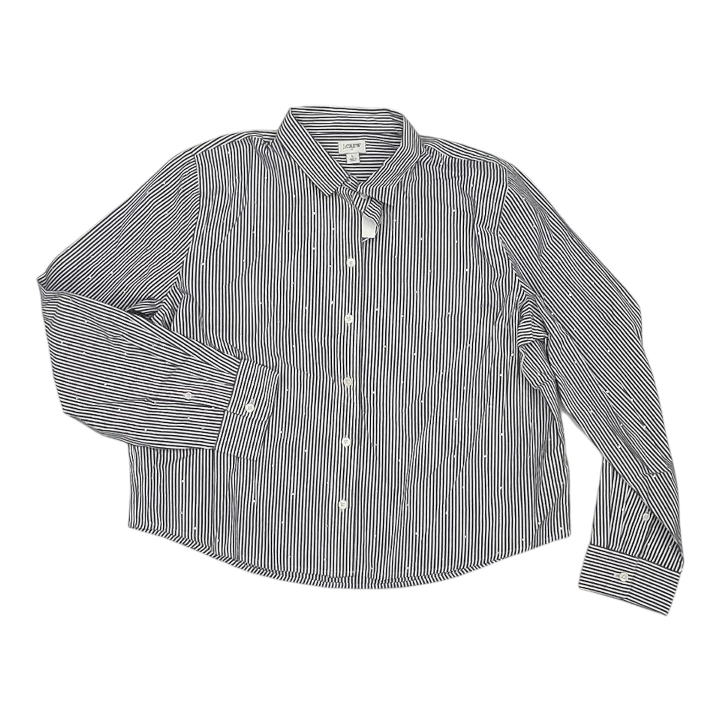 Blouse Ls By J. Crew In Striped Pattern, Size:L