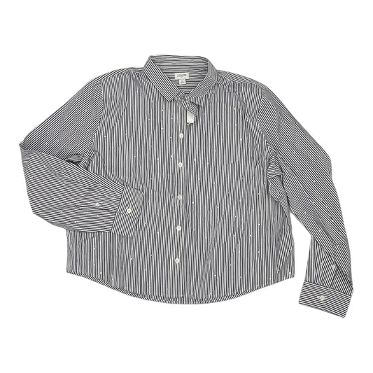 Blouse Ls By J. Crew In Striped Pattern, Size:L