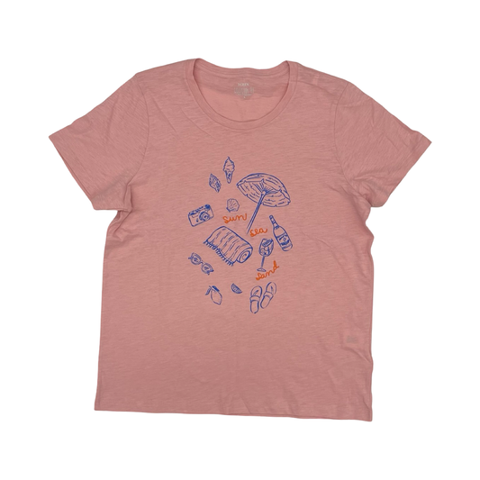 Top Ss By J. Crew In Pink, Size:L