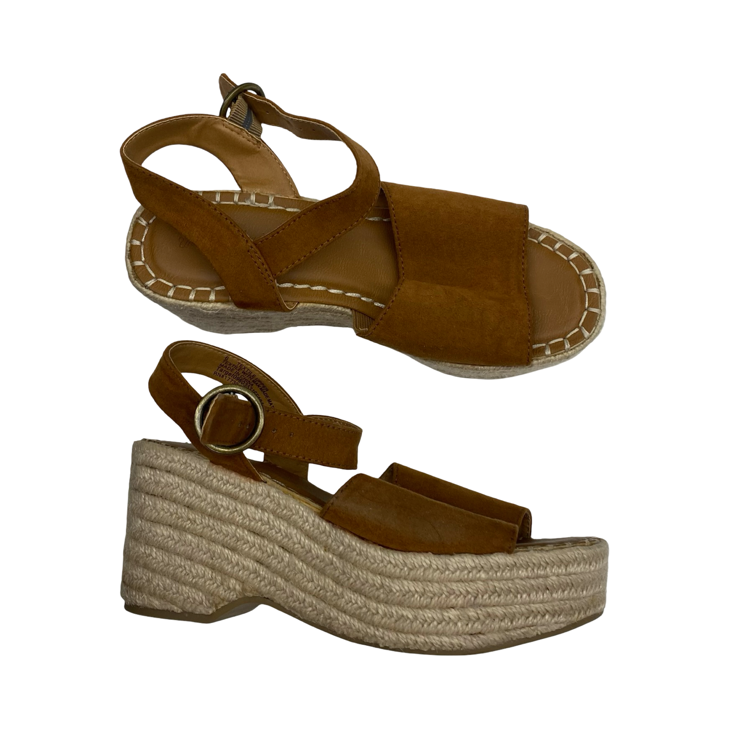 Sandals Heels Platform By Universal Thread In Brown, Size:6