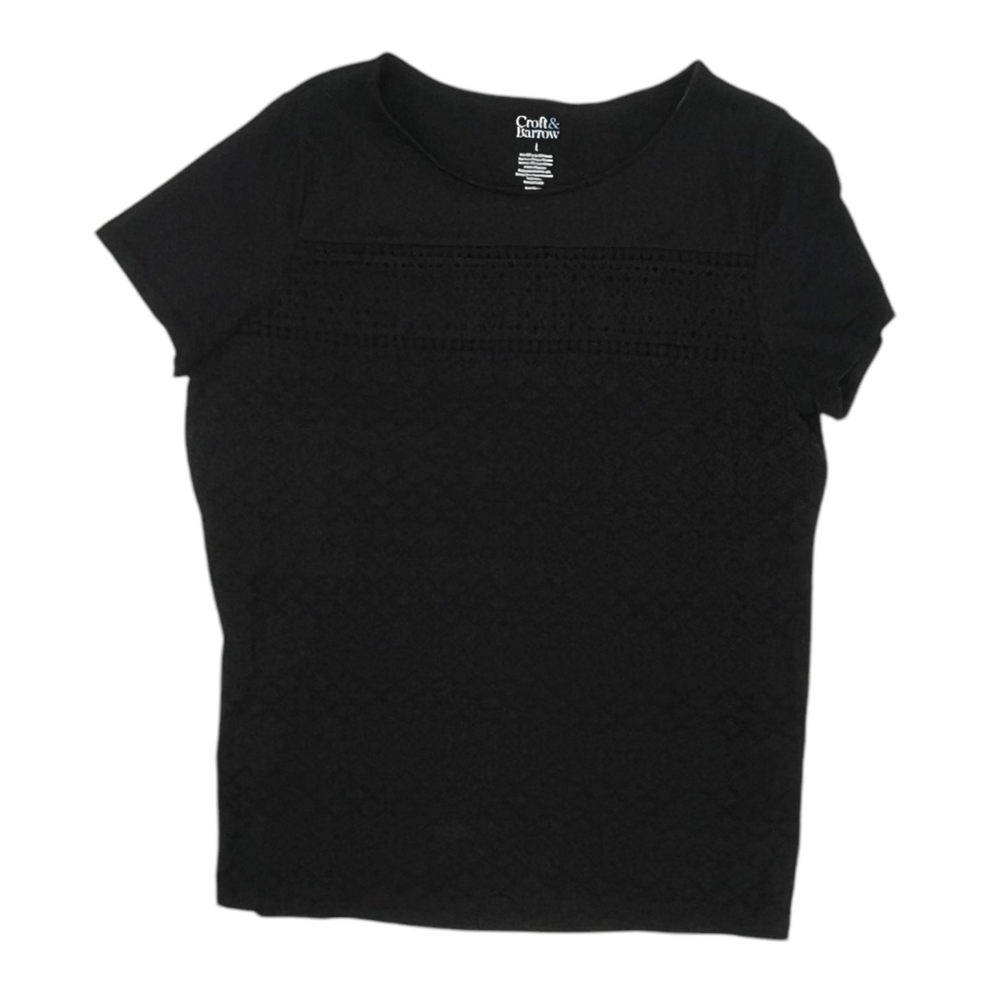 Top Ss By Croft And Barrow In Black, Size:L