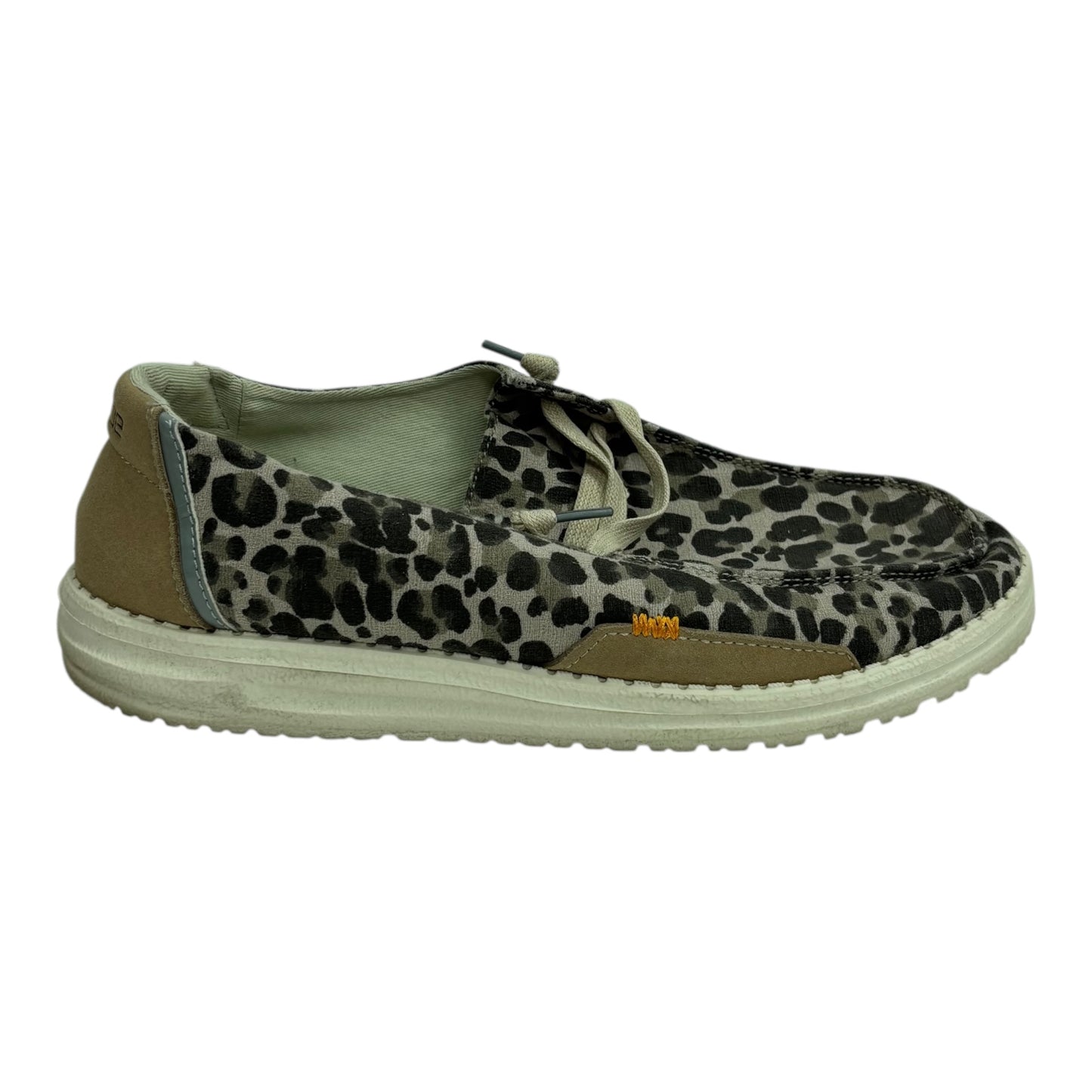 Shoes Flats By Hey Dude In Animal Print, Size:8