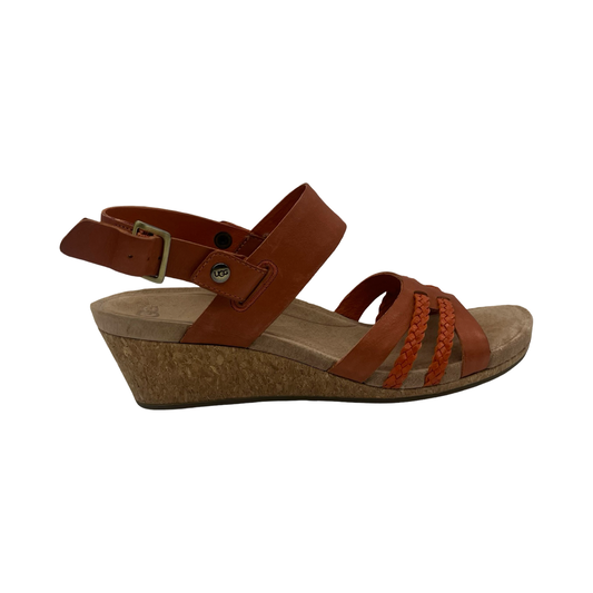 Sandals Designer By Ugg In Orange, Size:9