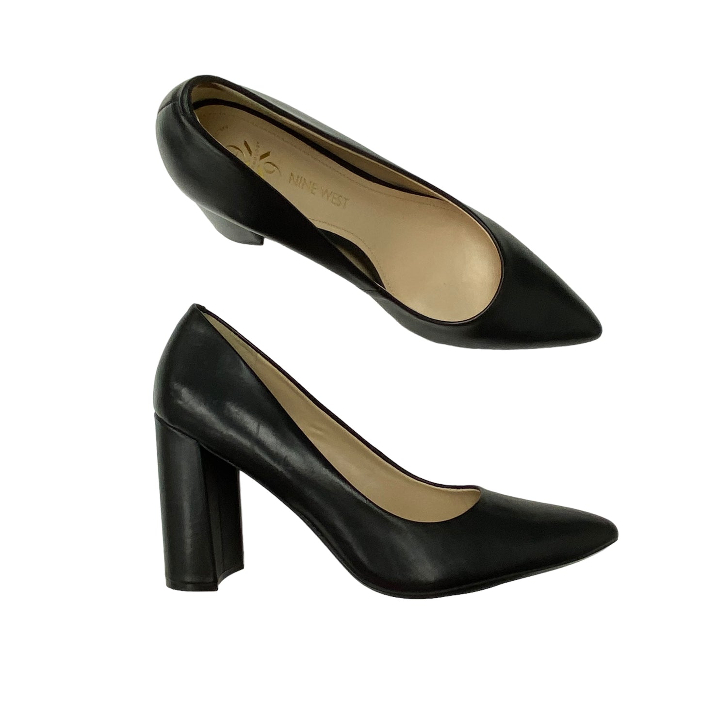 BLACK SHOES HEELS BLOCK by NINE WEST Size:8.5