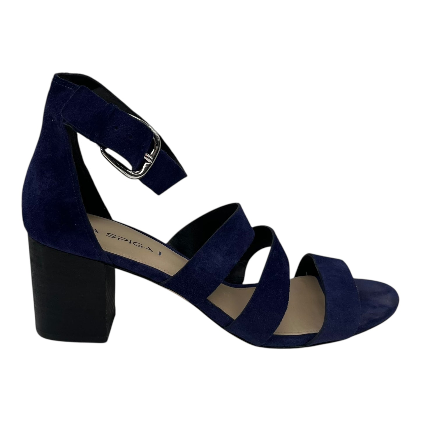 Sandals Heels Block By Cma In Navy, Size:12