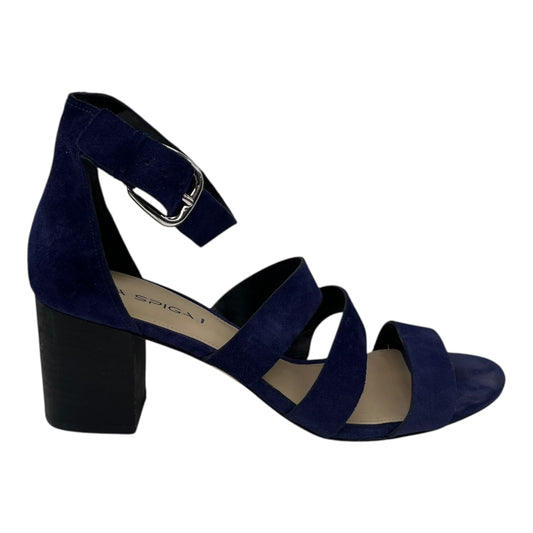 Sandals Heels Block By Cma In Navy, Size:12