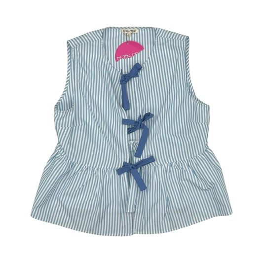 Top Sleeveless By Main Strip In Blue & White, Size:M