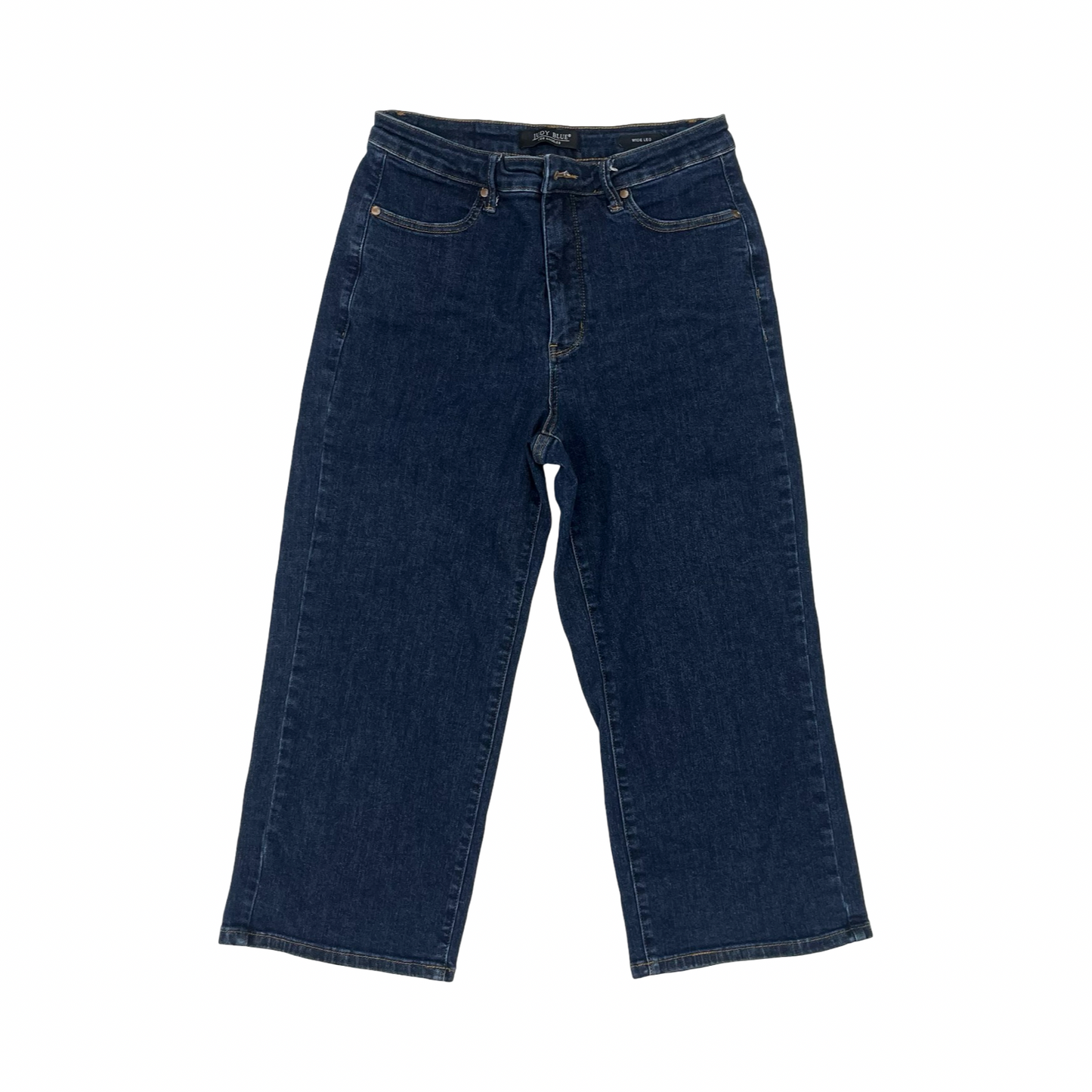 Jeans Cropped By Judy Blue In Blue Denim, Size:12