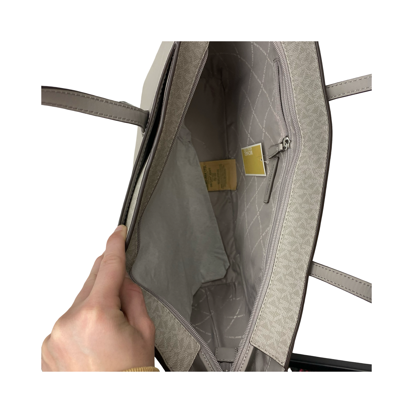 Handbag Designer By Michael Kors In Grey, Size:Large