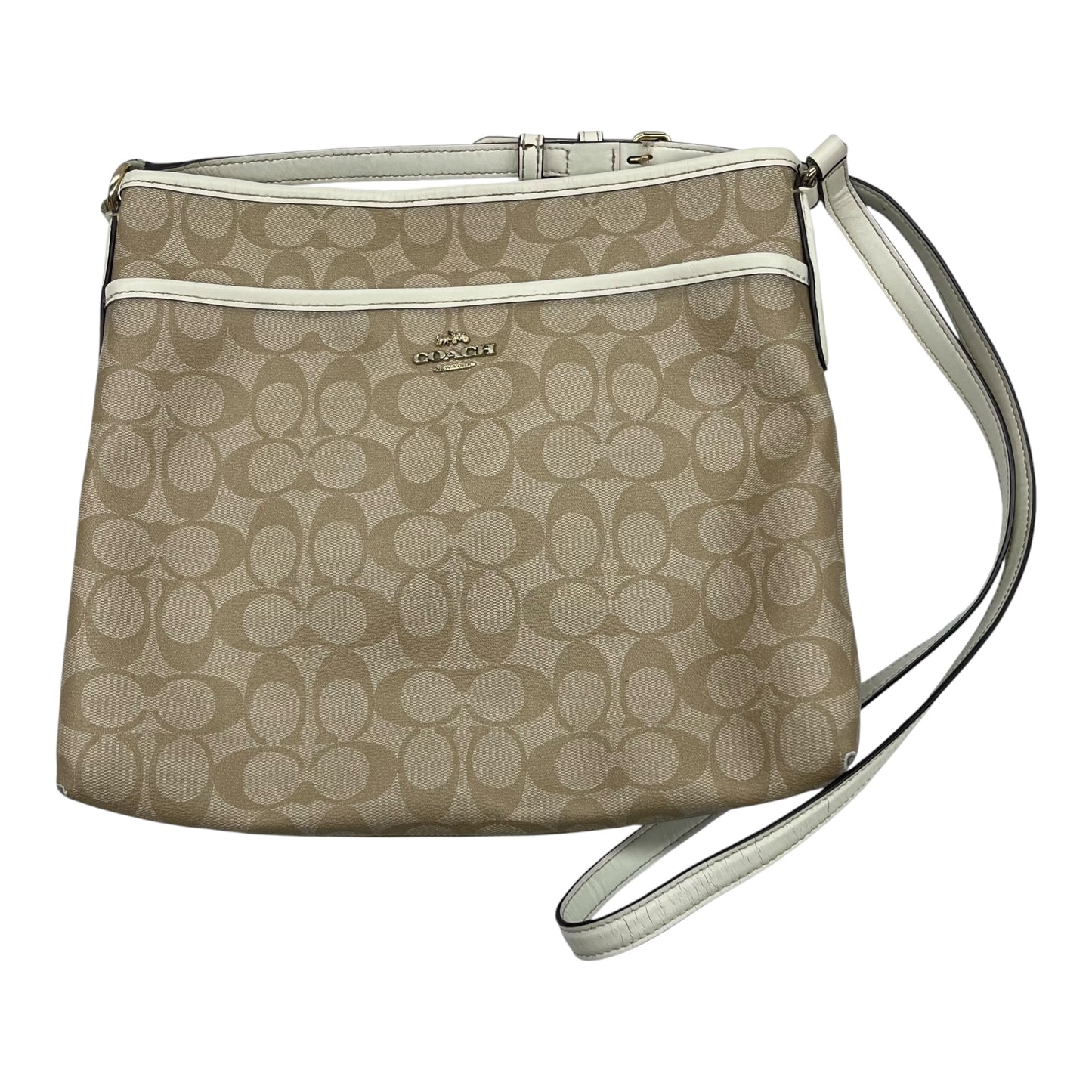 Crossbody Designer By Coach In Tan, Size:Medium