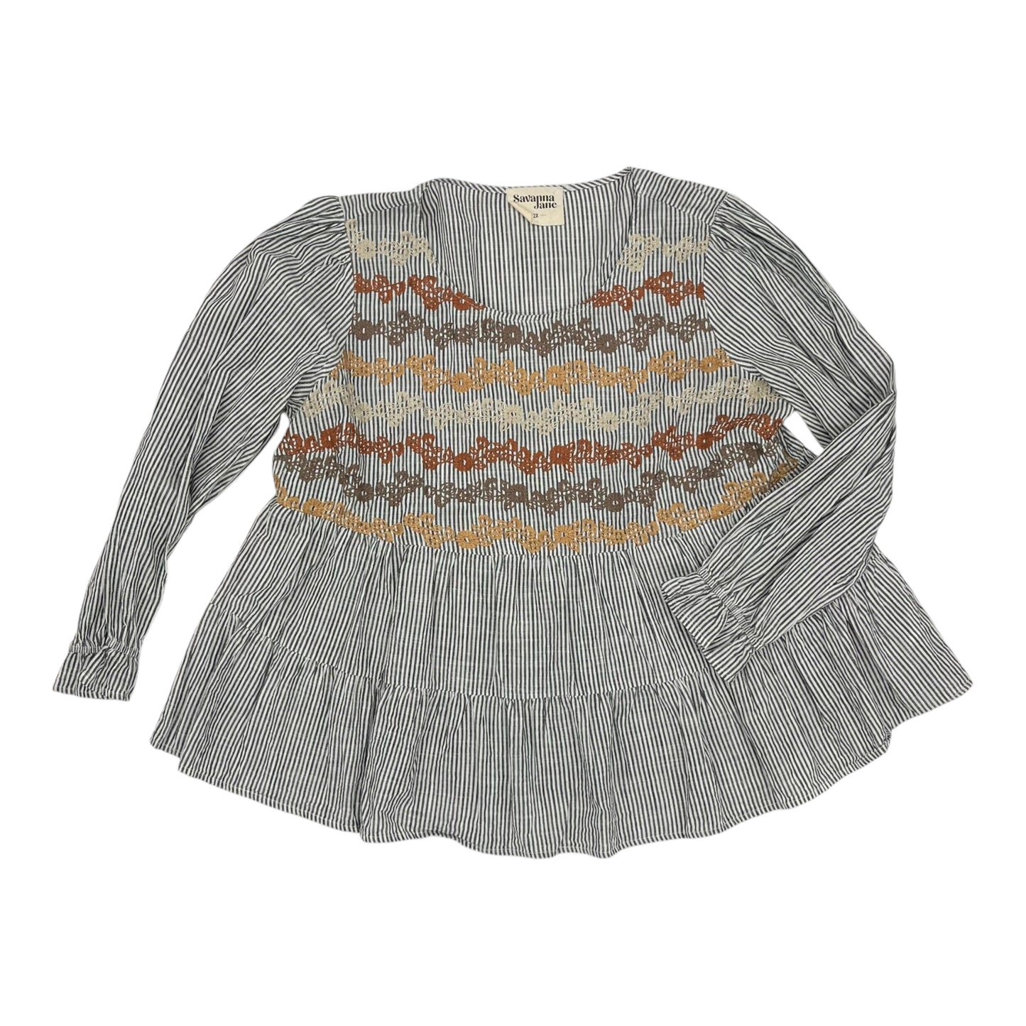 Top Ls By Savanna Jane In Grey, Size:2X