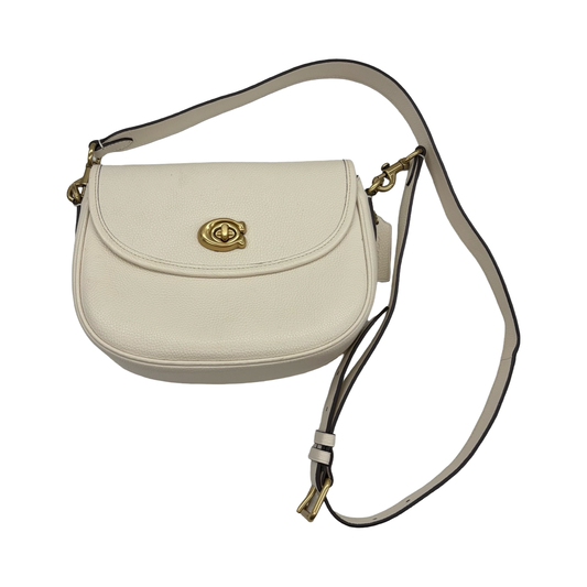 Crossbody Designer By Coach In Cream, Size:Medium