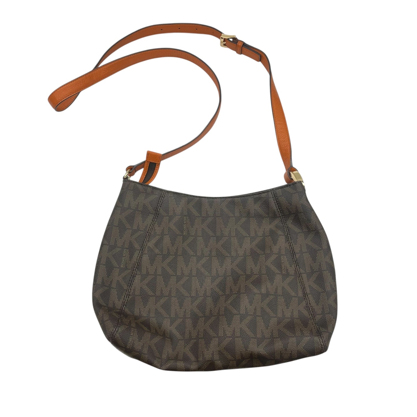 Crossbody Designer By Michael Kors In Brown & Orange, Size:Medium