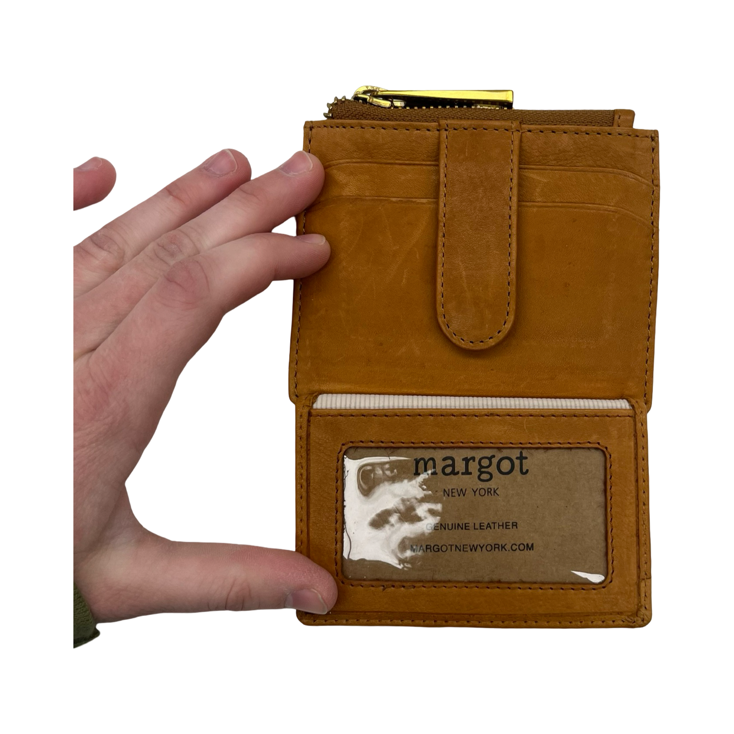 Wallet Leather By Margot In Tan, Size:Small