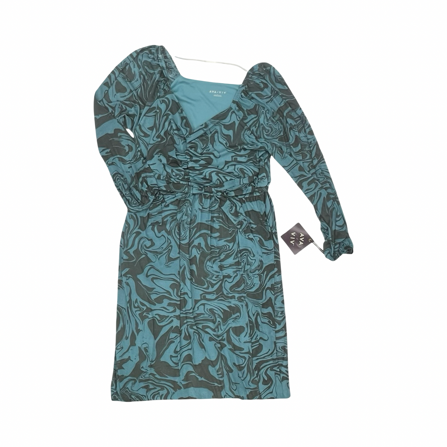 Dress Party Midi By Avec Les Filles In Blue & Grey, Size:1X