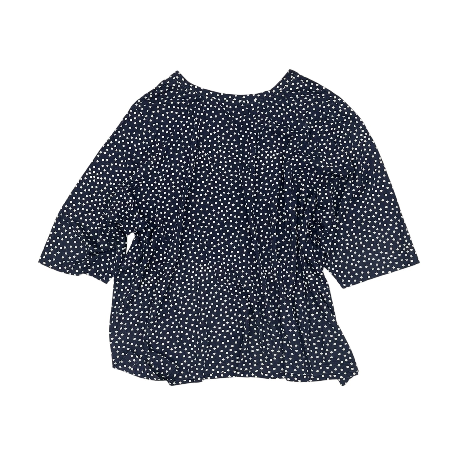 Top 3/4 Sleeve Basic By Woman Within In Blue, Size:6