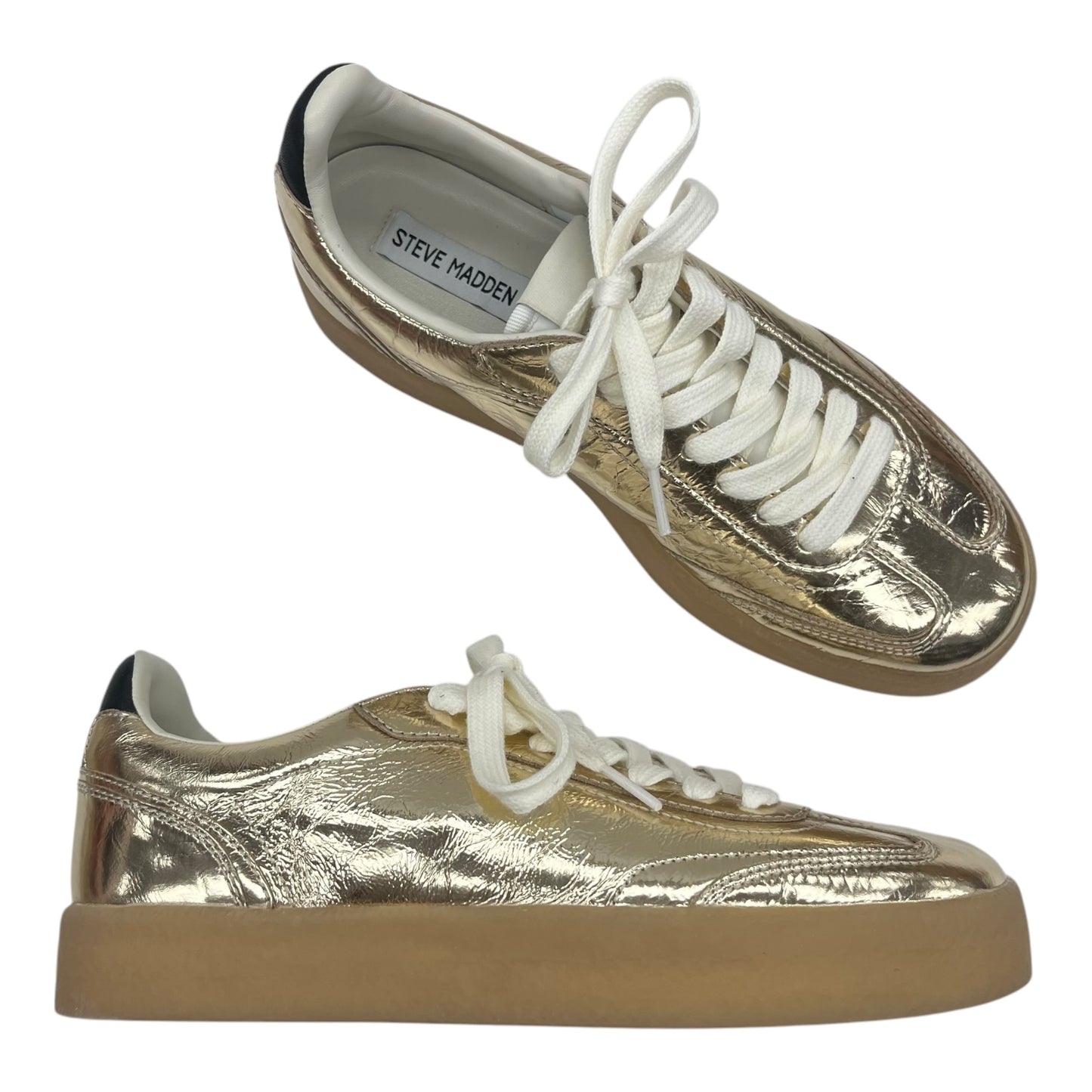 Shoes Sneakers By Steve Madden In Gold, Size:9