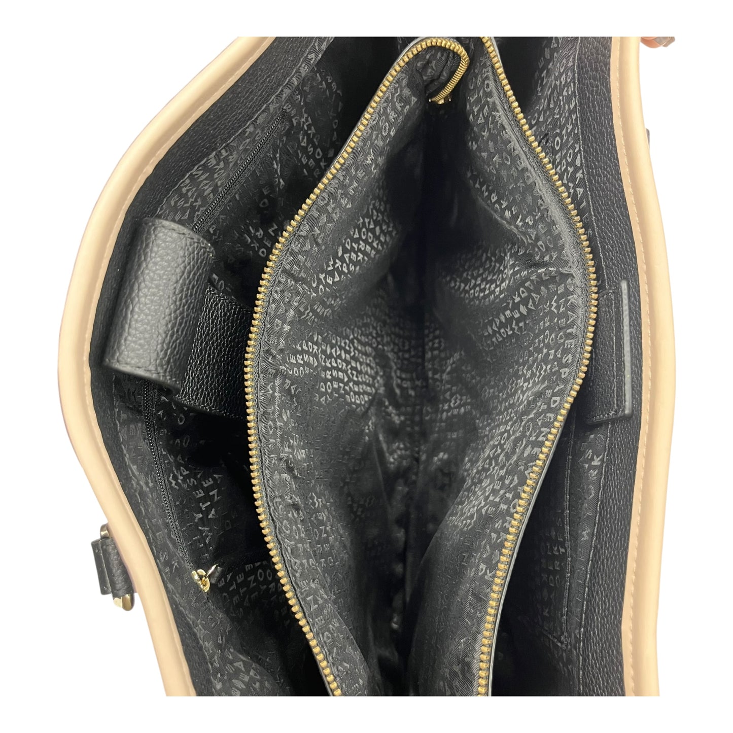 Handbag Designer By Kate Spade In Black & Tan, Size:Large