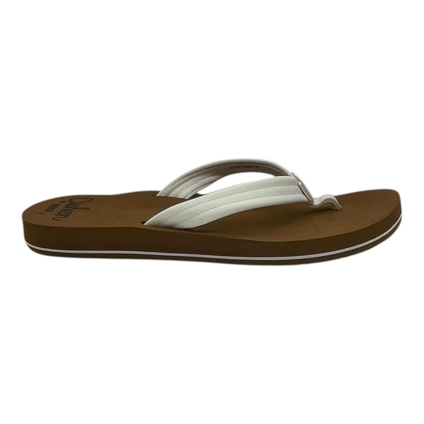 Sandals Flip Flops By Reef In Tan & White, Size:11