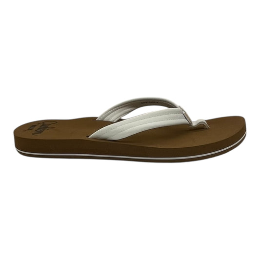 Sandals Flip Flops By Reef In Tan & White, Size:11