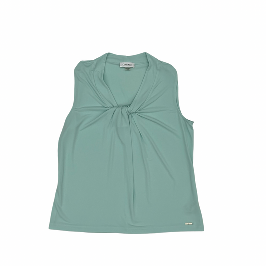 Blouse Sleeveless By Calvin Klein In Teal, Size:Large